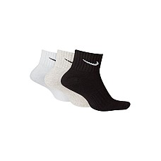 Κάλτσες Nike Value Cotton Quarter 3 Ζευγάρια Λευκό, Γκρί, Μαύρο SX4926-901