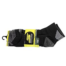 Skechers 3pk Mens 1/2 Terry Qtr Crew Socks S114662-HBLK