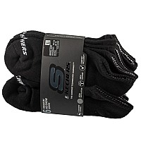 Skechers 6pk Unisex 1/2 Terry Crew Socks S118210-BLK