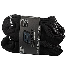 Skechers 6pk Unisex 1/2 Terry Crew Socks S118210-BLK