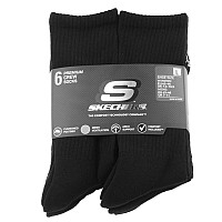 Skechers 6pk Core Crew LG Socks S118220-BLK