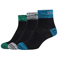 Skechers 3PPK Men Mesh Ventilation Quarter Socks SK42025-5999