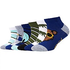 Skechers 6PPK Boys Casual Animals Sneakrs Socks SK43074-4851