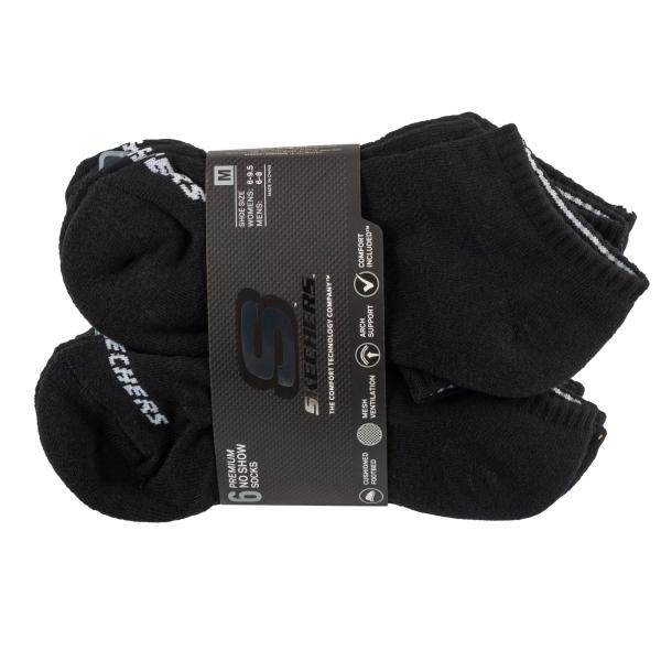 Skechers 6pk Core Lowcut Lg Socks   S118209-BLK