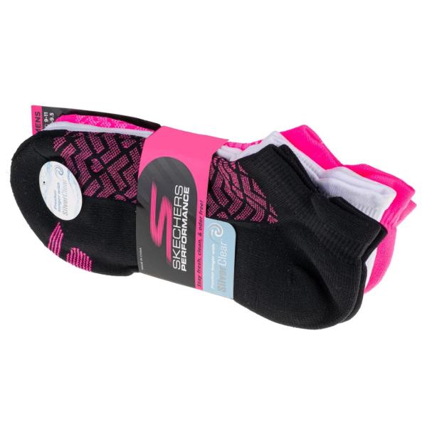 Skechers 3pk Womens 1/2 Terry Low Cut Socks S115103-BKPK