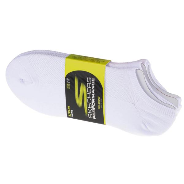 Skechers 3pk No Show Stretch Socks S101715-WHT