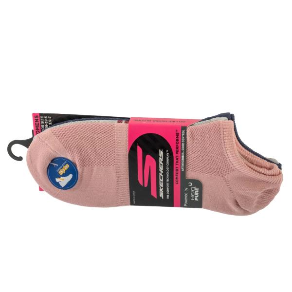 Skechers 3pk Womens Microfiber Non Terry No Show   S101720-HPKNV