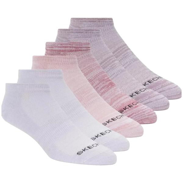 Skechers 6pk Womens Non Terry Low Cut Socks S108498-PNK