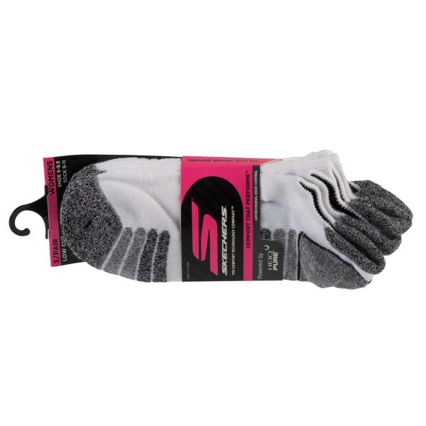 Skechers 3pk Womens Perf Grey Color Pop S110098-HWHT