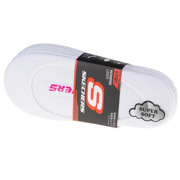 Skechers 5pk Womens Non Terry Socks S110703-WHT