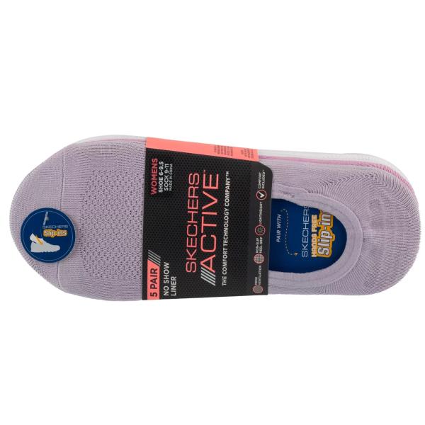 Skechers 5pk Microfiber Liner Socks S113836-PRLV