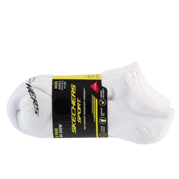 Skechers 6pk Men Mn Cotton Nshw Socks S117809-WHT
