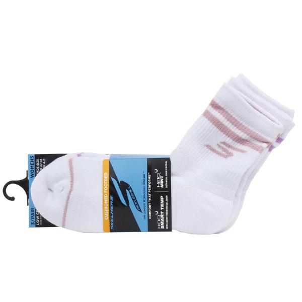 Skechers 3pk Wmns LC PB Varsity Stripe Socks S02643HP-WHT