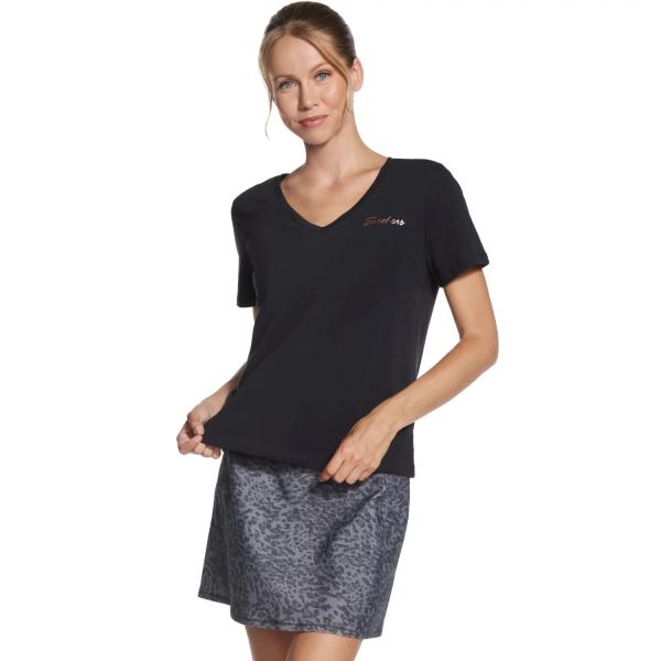 Skechers Signature V-Neck Tee TP167-BLK